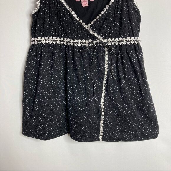 Y2K Dream Modes Tank Top Medium Black White Polka Dots - Picture 6 of 10